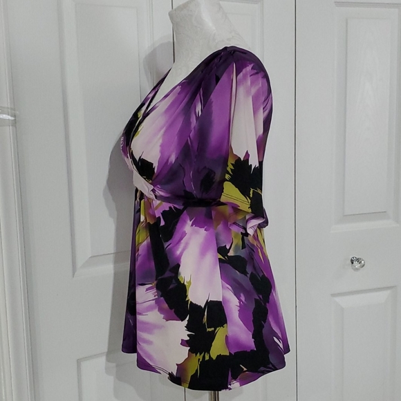 (3 for$15) Comfy Empire Waist Purple Top - Picture 2 of 5